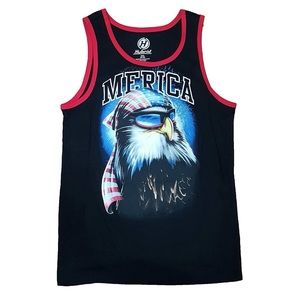 Hybrid Merica Patriotic Eagle Tank Top